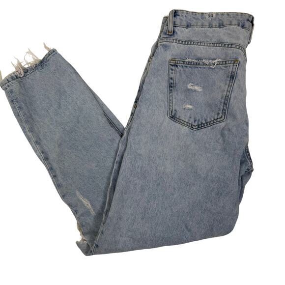 Zara Super Ripped Baggy Distressed Light Washed Jeans Size 6 - Picture 4 of 9
